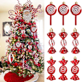 Miniatyrbilde 2 av 5: 6 stk Lollipop Candy Cane Hengepynt Juletrær Kule Ornamenter Dekorasjoner For Hjem 2024 Nyttårsgave [HK] Set7