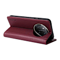 Pikkukuva 3 / 5: Honor Magic7 Lite 5G/ X9c 5G Lompakkokotelo Korttipaikalla Jalustalla Nahkainen Puhelinkotelo [HK] Wine Red