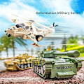 Miniatyrbilde 5 av 5: Gutter Transformator Lekebil Tank Kjøretøy Transformers Barn Robot Barn Bursdagsgave[HK] Desert yellow Armored Car