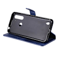 Miniatyrbillede 4 af 4: Kalveskinds tekstur læder cover til Motorola Moto G8 Power Lite[HK] Blue