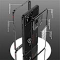 Miniatyrbilde 4 av 5: For Asus ROG Phone 9 Pro 5G Phone 9 5G Deksel Metallramme Herdet Glass Bakside Mobil Dekning med Slide[HK] Tarnish Multicolor