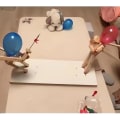 Miniatyrbild 3 av 5: Ballong Bambu Man Battle Game, 2024 Nya Handgjorda Träfäktningsdockor, Snabbt Bots Battle Game För 2 Spelare, Med 20 st Ballonger[HK] Wood Board Thickness 5 mm