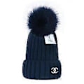 Miniatyrbild 3 av 4: Den nya mångsidiga vintermössan i ull Varm ullmössa Stickad mössa i ullboll[HK] dark blue moncler Small label