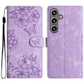 Miniatyrbilde 1 av 5: For Samsung Galaxy S24 Mobiltelefon Shell Preget PU Lær Lommebok Stativ Anti-Fall Deksel[HK] Style C Multicolor