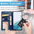 Miniatyrbillede 4 af 5: Til Samsung Galaxy A56 5G Etui Læder Telefon Etui Wallet Stand Cover med Håndledsrem - Grøn[HK] Blue Multicolor