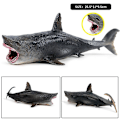 Miniatyrbillede 4 af 5: Oenux Vildt Havliv Megalodon Figur Klassisk Ocean Dyr Stor Haj Fisk Model PVC Samling Legetøj Til Børn Gave[HK] Without box4