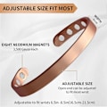 Miniatyrbillede 5 af 5: Kobberarmbånd til mænd og kvinder 99,9% rent kobberarmbånd 17,3 cm justerbart med 8 magneter (enkelt design) [HK] Copper 2