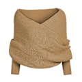 Miniatyrbillede 1 af 5: Dame Strikket Sweater Toppe Tørklæde Med Ærme Wrap Vinter Varmt Sjal Tørklæder[HK] KHAKI
