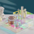 Miniatyrbilde 2 av 5: Iridescent Akryl Oppbevaringsboks Med Hulhåndtak Tungt Multifunksjonell Stor Kapasitet Skrivebords Sminkebrett Kurv Organizer Serviettholder [HK] C