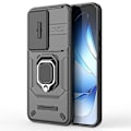 Pikkukuva 2 / 5: Oppo Reno13 5G (Global) -puhelimen suojakotelo PC TPU -jalustalla ja linssinsuojuksella - Vihreä[HK] Black Multicolor