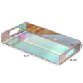 Miniatyrbilde 5 av 5: Iridescent Akryl Oppbevaringsboks Med Hulhåndtak Tungt Multifunksjonell Stor Kapasitet Skrivebords Sminkebrett Kurv Organizer Serviettholder [HK] C