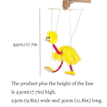 Miniatyrbillede 4 af 5: Plyslegetøj Snoremarionet Struds Plysdukke Træk Line Interaktivt Spil[HK] Yellow