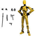 Miniatyrbild 1 av 5: T13 Actionfigur, Titan 13 Actionfigur med 4 typer av vapen och 3 typer av händer, T13 3D-utskriven multiledsad Actionfigur[HK] Yellow-Black