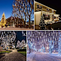 Miniatyrbilde 5 av 5: Julelys utendørs tre snøfall LED dryppende ispigger