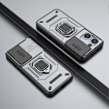 Pikkukuva 5 / 5: Oppo Reno13 5G (Global) -puhelimen suojakotelo PC TPU -jalustalla ja linssinsuojuksella - Vihreä[HK] Grey Multicolor