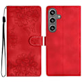 Miniatyrbillede 1 af 5: Til Samsung Galaxy S24 Mobiltelefon Cover Præget PU Læder Wallet Stand Anti-Drop Cover[HK] Style B Multicolor