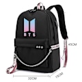 Pikkukuva 5 / 5: Bts-reppu Söpö USB-latauksella Koulureppu-colorcolor-1[HK]