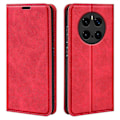 Miniatyrbillede 1 af 5: For Honor Magic7 Pro 5G Etui Skin-Touch Læder Wallet Telefon Cover[HK] Red