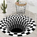 Miniatyrbild 1 av 3: 3D Optisk Illusion Rund Matta, Halksäker, Ovävd, Sovrum, Vardagsrum, Kontor, Kakel (40cm)[HkkK]
