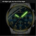Miniatyrbillede 2 af 5: Herre Formelle Afslappede Business Armbåndsure Vandtæt Rustfrit Stål Analog Kvarts Selvlysende Armbåndsur[HK] Blue Dial