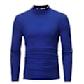 Miniatyrbillede 1 af 2: Vinter Varm Halvhøj Krave Mode Termisk Undertøj Mænd Mock Neck Basic T-shirt Bluse Pullover Langærmet Top s202412121441[HK] M Blue