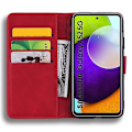 Miniatyrbild 5 av 5: Plånboksfodral för Samsung Galaxy A52/A52S Premium PU Läder Flip Cover Mandala[HK] Red