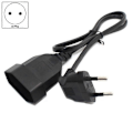 Miniatyrbillede 2 af 5: Europeisk 90 Graders Hanstik til Hun Socket Strømforlængerkabel til PC Computer PDU(0.)[HK]