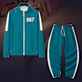 Miniatyrbilde 2 av 4: Squid Game Jakke Bukser Sport Glidelås Cardigan Digital 067 Trykk Lomme Sweatshirts Sett A[HK] XXL