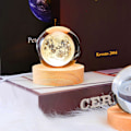 Miniatyrbillede 1 af 5: LED Krystal Bordlampe USB 3D Måne Galaxy Globe Natlampe Børn Julepynt Gave[hk] moon