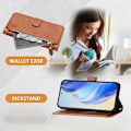 Miniatyrbilde 3 av 5: Lommeboketui med glidelås i PU-skinn for ZTE Blade A75 5G / Nubia Focus[HK] Brown