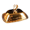 Miniatyrbillede 1 af 5: Madbeholder med låg, støvtæt smørboks i rustfrit stål, serveringsbakke, hotelartikler [HK] Gold