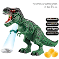 Miniatyrbillede 1 af 5: Elektronisk Gå Dinosaur T-Rex, Lægger Æg, Brølende Lyd, Realistisk Tyrannosaurus, Legetøj til Drenge Børn Aldre 3+[HK] green
