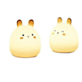 Miniatyrbild 5 av 5: Nattlampa i silikon formad som en kanin, uppladdningsbar sänglampa, amningslampa med ögonskydd [HK] Cute rabbit 9-color pat control