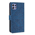 Miniatyrbild 5 av 5: För Motorola Edge 50 Pro 5G Fodral Splitsning Sömnad Läder Flip Skyddande Skal[HK] Blue
