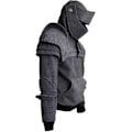 Miniatyrbild 4 av 5: Herrar Tröja Solid Färg Framficka Pullover Huvtröja Medeltida Stil Ansiktsöverdrag Huvad Tröja Riddare Tröja Halloween Kläder[HK] Grey M