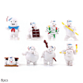 Miniatyrbillede 1 af 2: 8 stk. Ghostbusters Afterlife Mini Puft Sæt Bobblehead Headknocker Figur Legetøj Skrivebords Ornament Gave -NMAOV[HK]