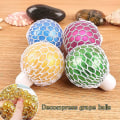 Miniatyrbillede 5 af 5: Klemmebold med net, pakke med 4 bløde mesh-bolde, klemmebold i net, glitter, stressbold fidget-legetøj, anti-stress-legetøj -gt[HK]