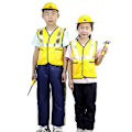 Pikkukuva 5 / 5: Rakennustyöntekijän asusetti lapsille 2022, roolileikkisetti, ammattiasut, raskaan työntekijän cosplay[HK] One Size 13pcs