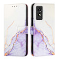 Miniatyrbillede 2 af 5: Marmor Læder Telefon Cover Til TCL 501[HK] White Purple