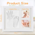Miniatyrbild 3 av 5: Baby Handavtryck Och Fotavtryck, Baby Träbildram Med Gipsavgjutning, Hand Och Fot Gips Cas[HK]