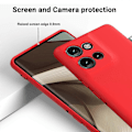 Miniatyrbilde 3 av 5: For Motorola Edge 50 Neo 5G Deksel Flytende Silikon Anti-Ripe Telefondeksel med Håndstropp[HK] Red