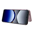 Miniatyrbillede 3 af 5: Til Oppo Find X8 Pro 5G Cover Kulfibertekstur Stødsikker PU Læder Telefon Cover[HK] Rose Gold