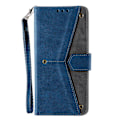 Miniatyrbild 4 av 5: För Motorola Edge 50 Pro 5G Fodral Splitsning Sömnad Läder Flip Skyddande Skal[HK] Blue