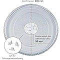 Miniatyrbilde 5 av 5: Universell Mikrobølgeovn Dreietallerken Glassplate Med 3 Fester, 24,5 Cm-xdd[HK]