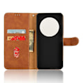 Miniatyrbillede 4 af 5: Til ZTE Blade A75 5G Læder Etui Hud-Følelse Anti-Drop Wallet Flip Telefon Cover - Grøn[HK] Brown Multicolor