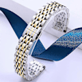 Miniatyrbilde 3 av 3: For Garmin Lily 2 Klokkereim 7-Perler 14mm Rustfritt Stål Erstatningsreim Silver Gold