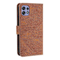 Miniatyrbild 5 av 5: För Motorola Edge 50 Pro 5G Fodral Splitsning Sömnad Läder Flip Skyddande Skal[HK] Brown