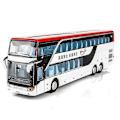 Miniatyrbillede 1 af 5: Mini dobbeltdækkerbus modellegetøj til børn med lys og musik (hvid)[HK]