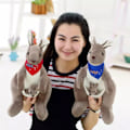 Miniatyrbillede 3 af 5: Kænguru Plys Bamse Fyldt Dyr Legetøj Simulation Kænguru Mor & Baby Kænguru Dukke Plys Dekoration[HK] S,A