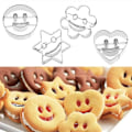Miniatyrbillede 1 af 5: 4 stk. Smiley rustfrit stål kageform småkageform fondant kageform bagning[HkkK]